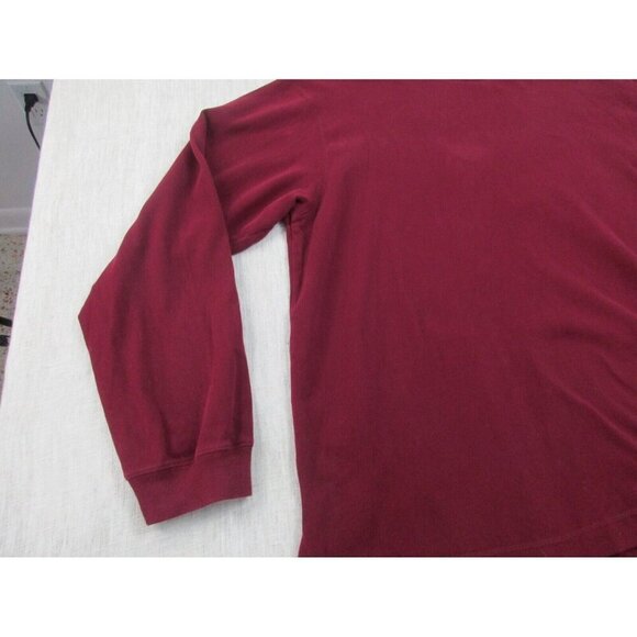 J.CREW‎ Sweatshirt Mens 2XL Burgundy Cotton Long Sleeve Crew Neck Slit Pullover - Picture 3 of 8